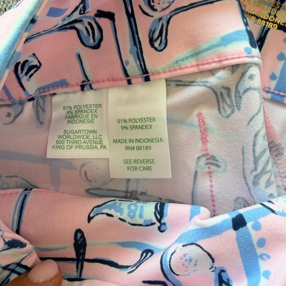 Lilly Pulitzer Luxletic Corso Golf Pants in the "Talk Birdie to Me" print XXS - Picture 7 of 8